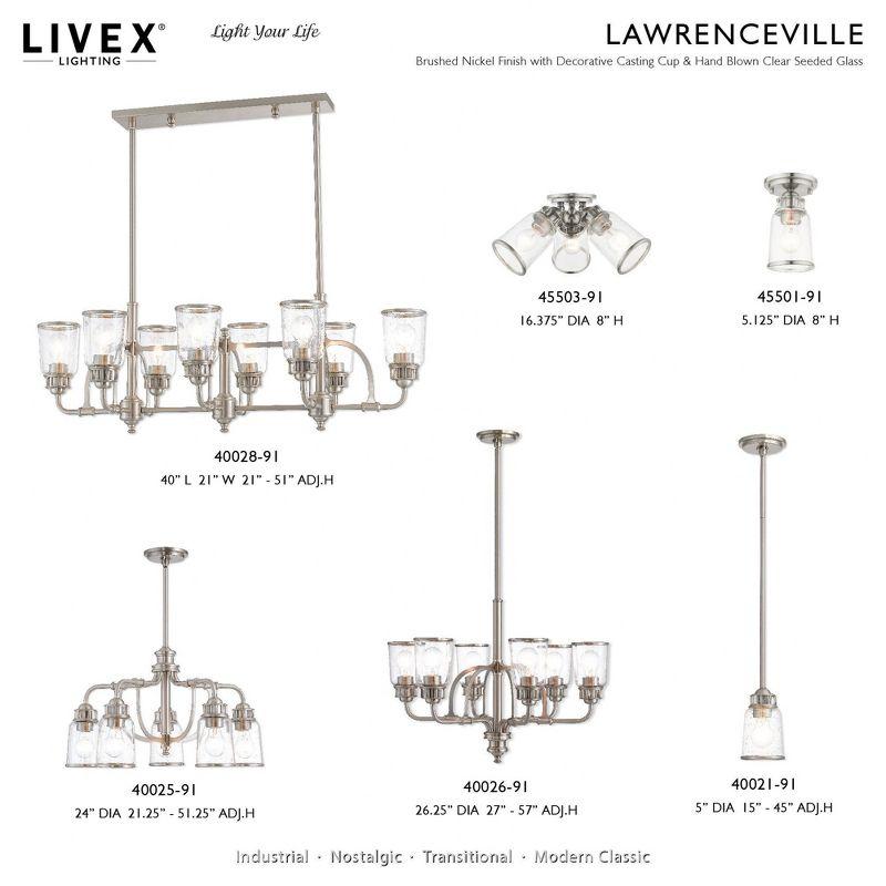 Livex Lighting Lawrenceville 1 - Light Flush Mount in  Brushed Nickel