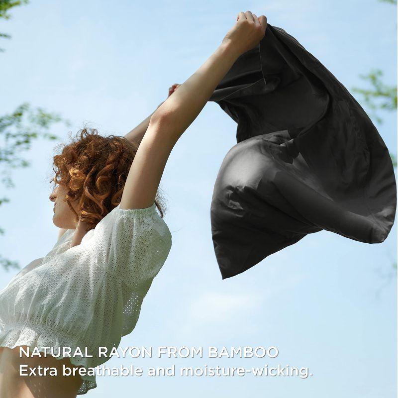 Bedsure Bedsure Pillow Cases Queen Size Set Of 2 - Polyester & Rayon Derived From Bamboo Cooling Pillowcase, Breathable, Soft And Wrinkle-Free Pillow Covers With Envelope Closure, Gifts, 20X30 Inches