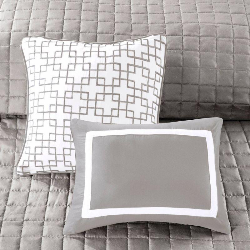 Madison Park Heritage King Microfiber 8-Piece Bedding Set in Gray