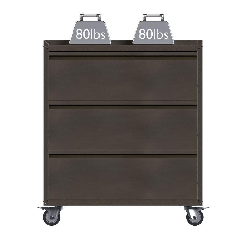 AOBABO Steel Wheeled Lockable Tool Box Supply Cabinet Organizer with Adjustable Storage Shelves for Homes, Offices, and Garages