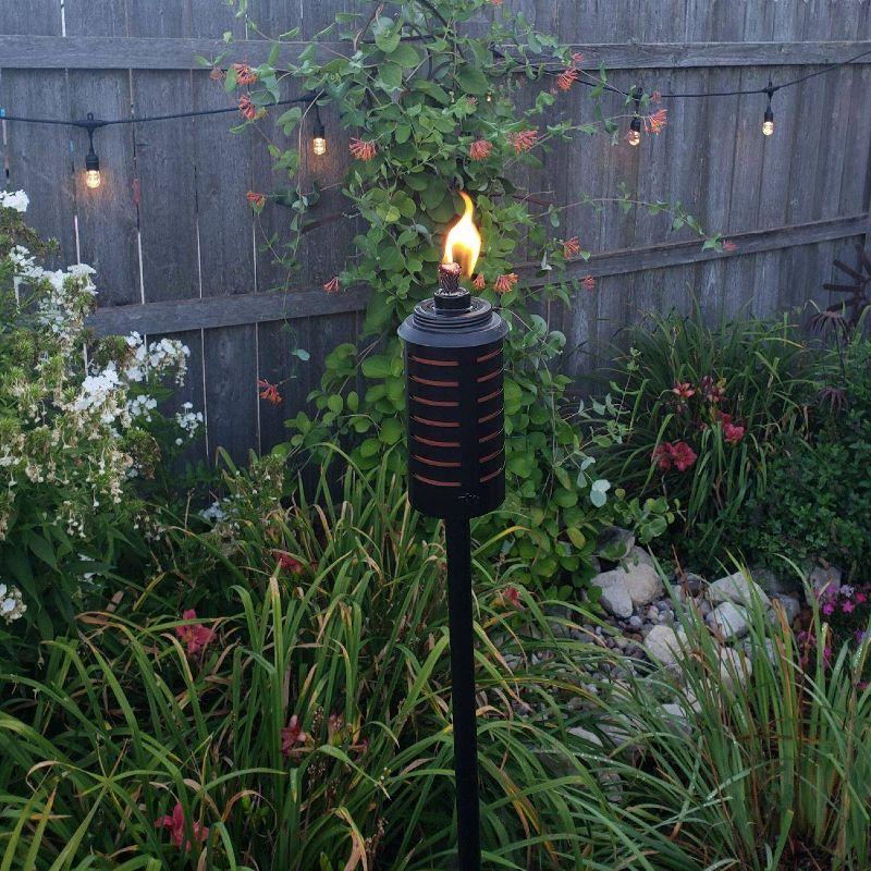 TIKI 2pk Sea Metal Torch: Freestanding Garden Torch with Easy Install & Refillable Canister