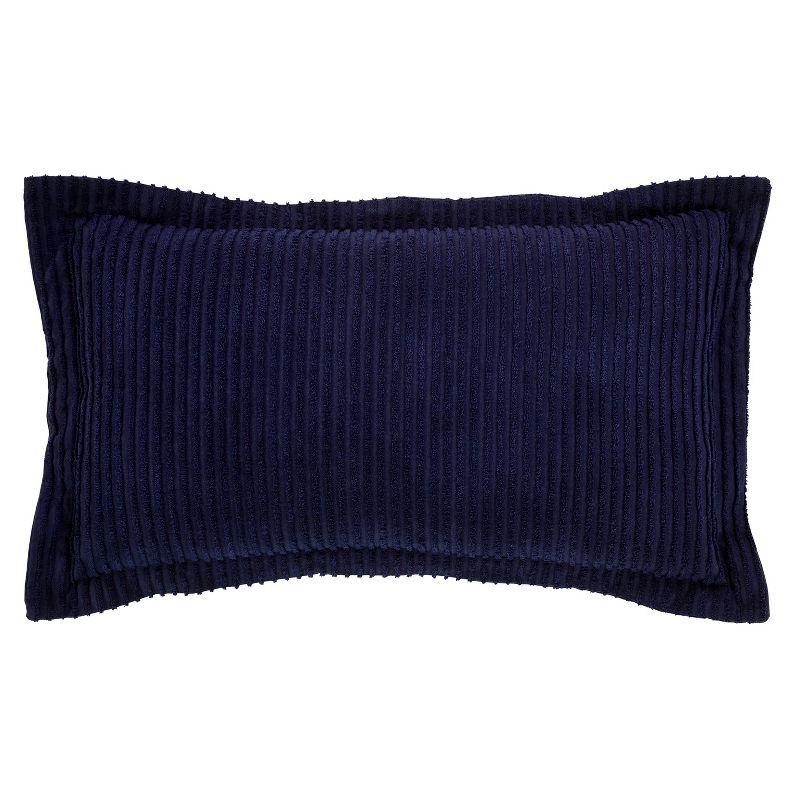 Jullian Collection 100% Cotton Tufted Unique Luxurious Bold Stripes Design Sham Navy - Better Trends