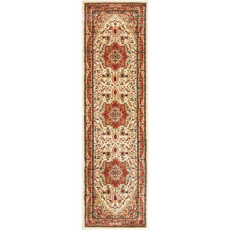 Lyndhurst Heriz LNH330 Power Loomed Runner Rug - Ivory/Rust - 2'3"x16' - Safavieh
