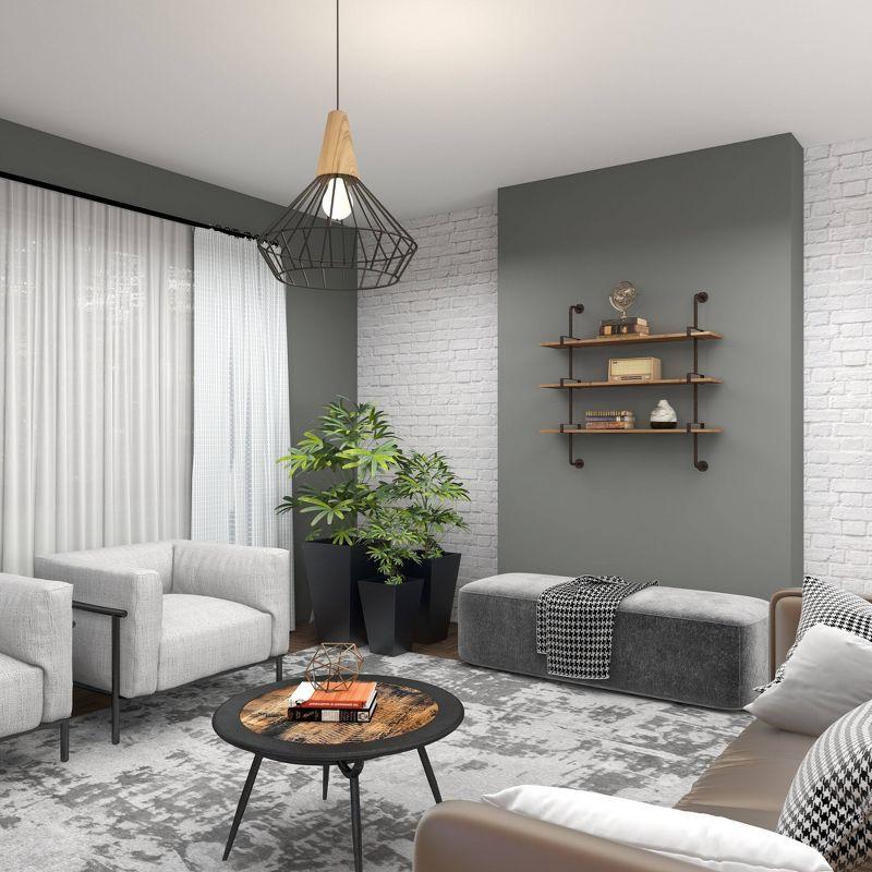 Set of 3 Modern Trapezoidal Iron Planters - Olivia & May: Indoor/Outdoor Freestanding Decor, No Drainage