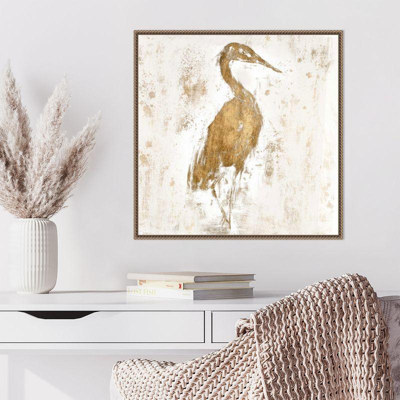 Amanti Art Gilded Heron I by Jennifer Goldberger Canvas Wall Art Print Framed 22 x 22-in.