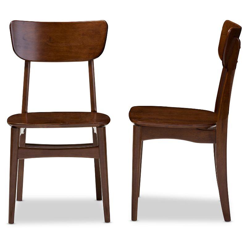 Set of 2 Netherlands Mid-century Modern Scandinavian Dining Side Chairs - Baxton Studio: Veneer Tops