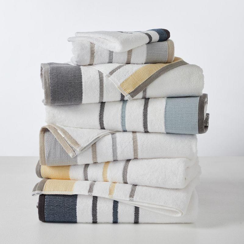 Combed Cotton Decorative Quick-Dry Towel Set (6 Piece Set, Eucalyptus / Grey)