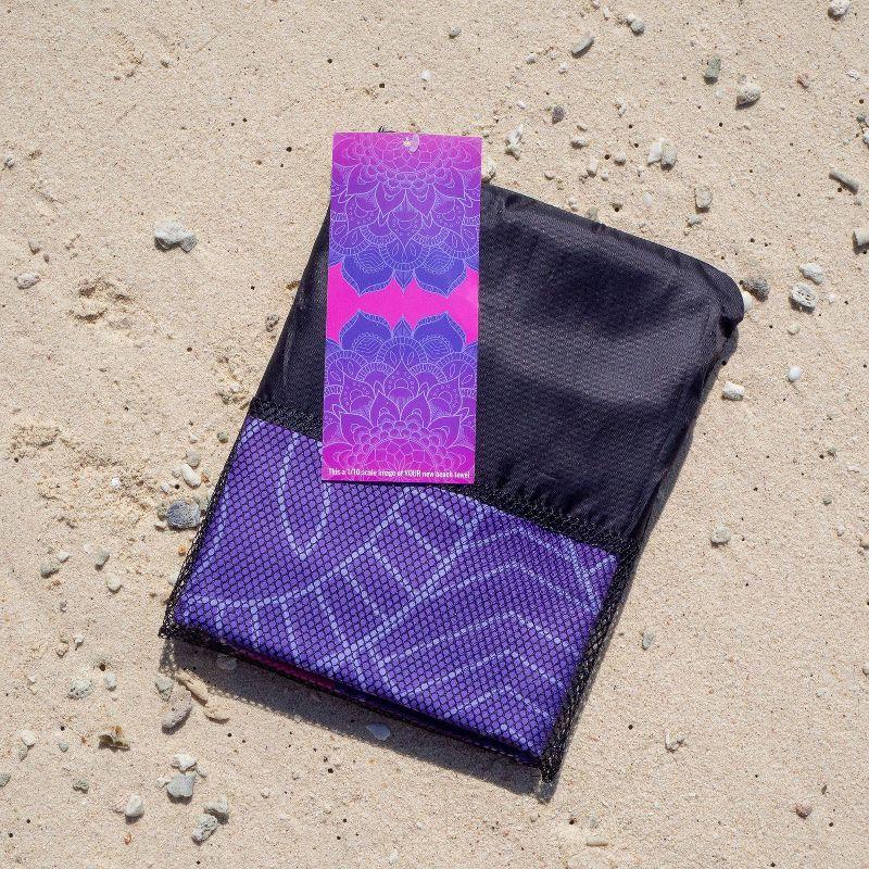 Arkwright Mandala Microfiber Beach Towels (30x70 in.) - Oversized Beach Towel Lightweight for Spa, Bath, Pool - Purple