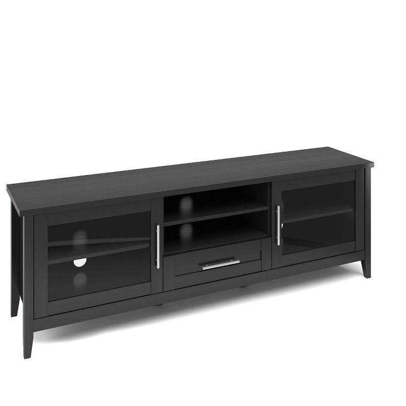 Jackson 71" Black Wood Grain TV Stand with Cabinets