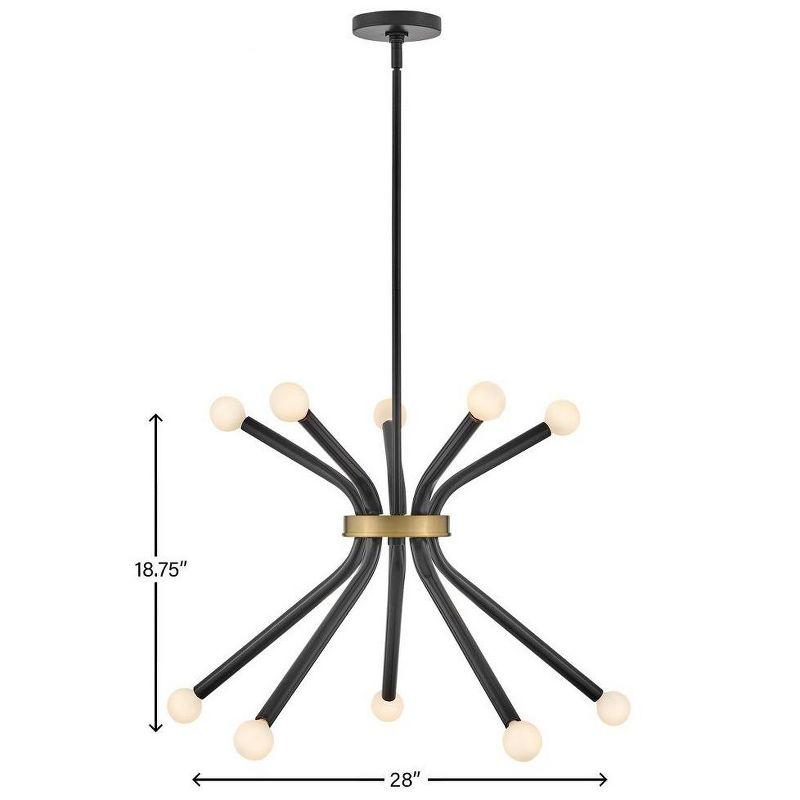 Axton Black and Brass 10-Light Sputnik Chandelier