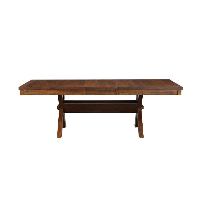 Apollo Extendable Dining Table Walnut - Acme Furniture: Modern Farmhouse Style, Seats 10, Wood Veneer, Trestle Base