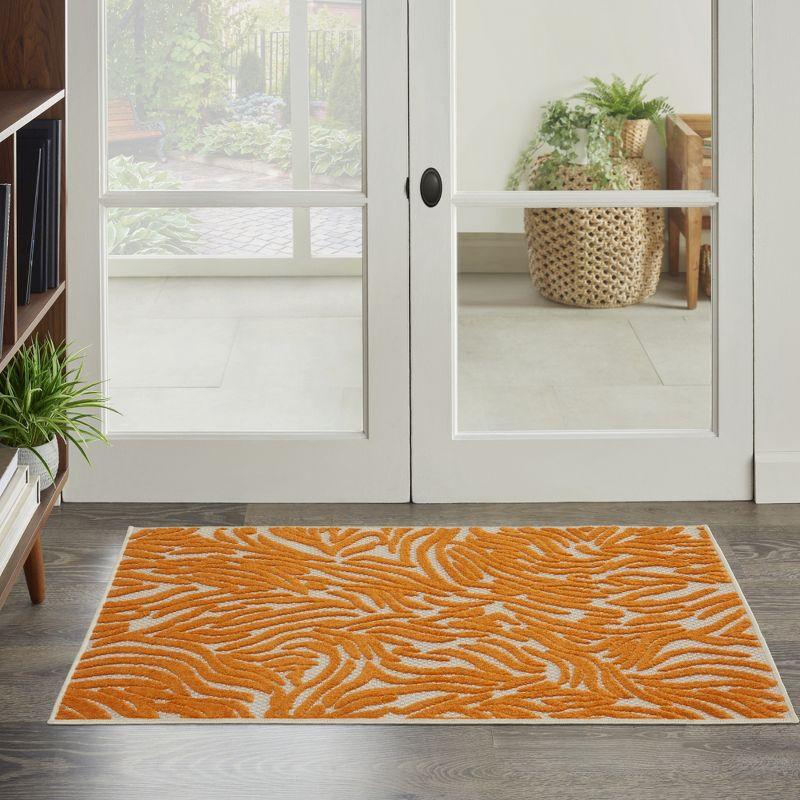 Nourison Aloha Vibrant Zebra Indoor/Outdoor Area Rug Orange 2'8" x 4'