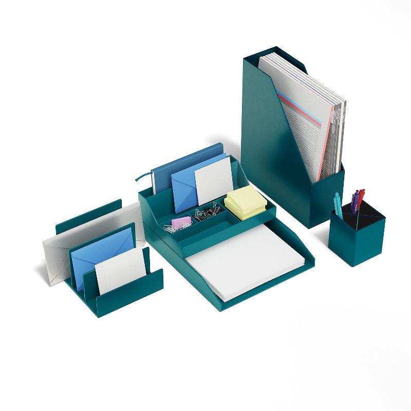 Teal Front Load Stackable Plastic Letter Tray