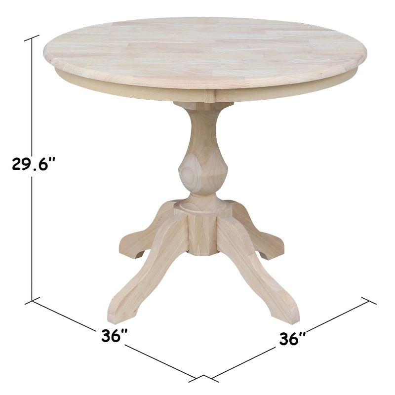 International Concepts 36" Round Top Pedestal Table-28.9" H, Unfinished