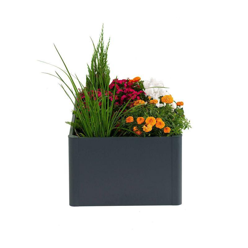 Modern 17" Tall Metal Outdoor Long Planter Box