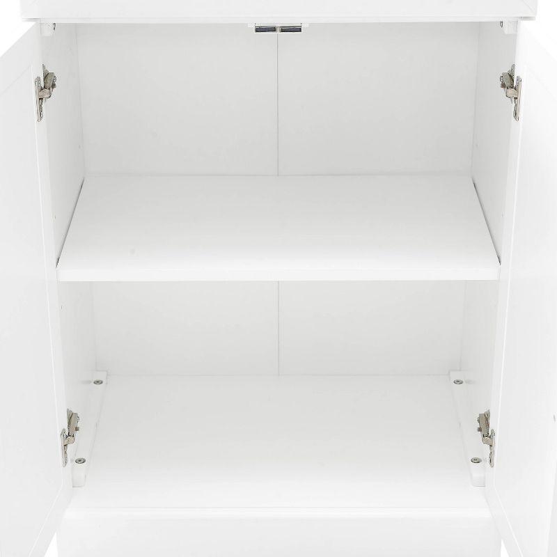 Crosley Stanton Storage Cabinet White: Traditional Farmhouse Style, 2 Adjustable Shelves, 1 Drawer