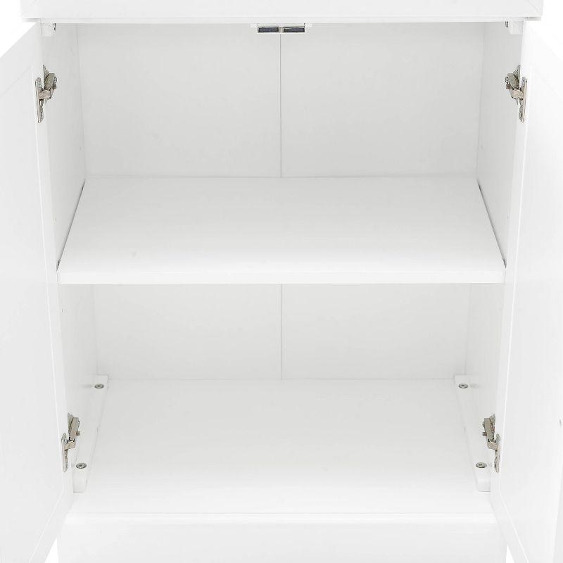 Stanton White Glass Door Pantry with Adjustable Shelves