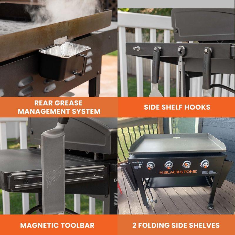 Blackstone Portable Outdoor Gas Griddle 4 Burner Propane Flat Top Grill, BBQ Cooking Station for Camping and Backyard, 36 Inch Cooking Surface, Black