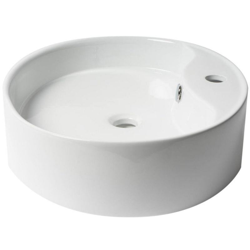 Alfi Brand 18.13'' White No Oval Bathroom Sink with Overflow