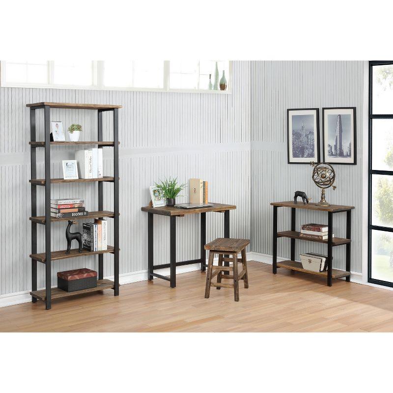Alaterre Furniture Pomona Writing Desk Metal and Solid Wood Natural : Modern Style, No Storage, Spot Clean, 30" Height