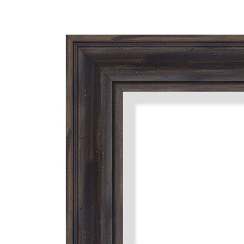 Rustic Pine Black Narrow Bevel Wood Bathroom Vanity Mirror