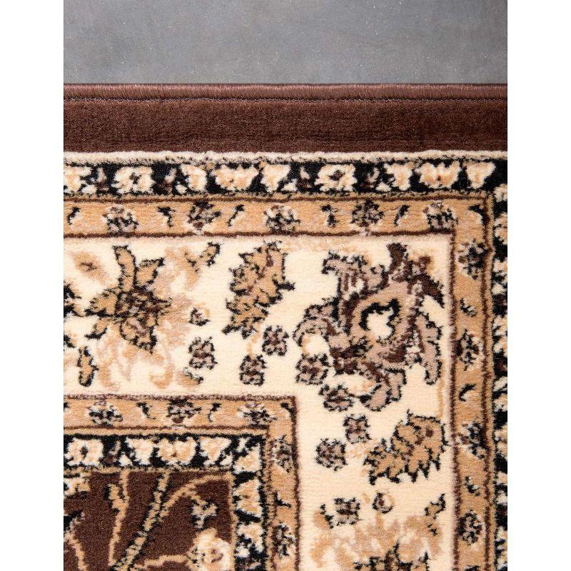 Easy-Care Reversible Brown/Ivory Synthetic 6' x 9' Rug