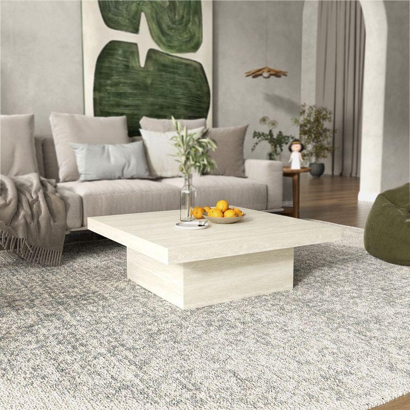 Carmelo 35.4'' Concrete Gray Square Wood Coffee Table