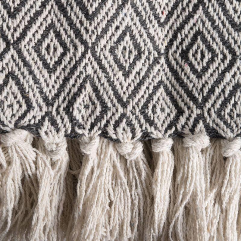 50"x60" Fields of Diamond Throw Blanket Dark Gray - Design Imports: Hypoallergenic, Machine Washable