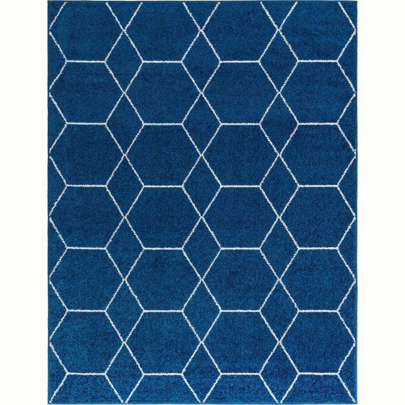 Unique Loom 10' 0 x 13' 0 Trellis Frieze Geometric Navy Blue Area Rug