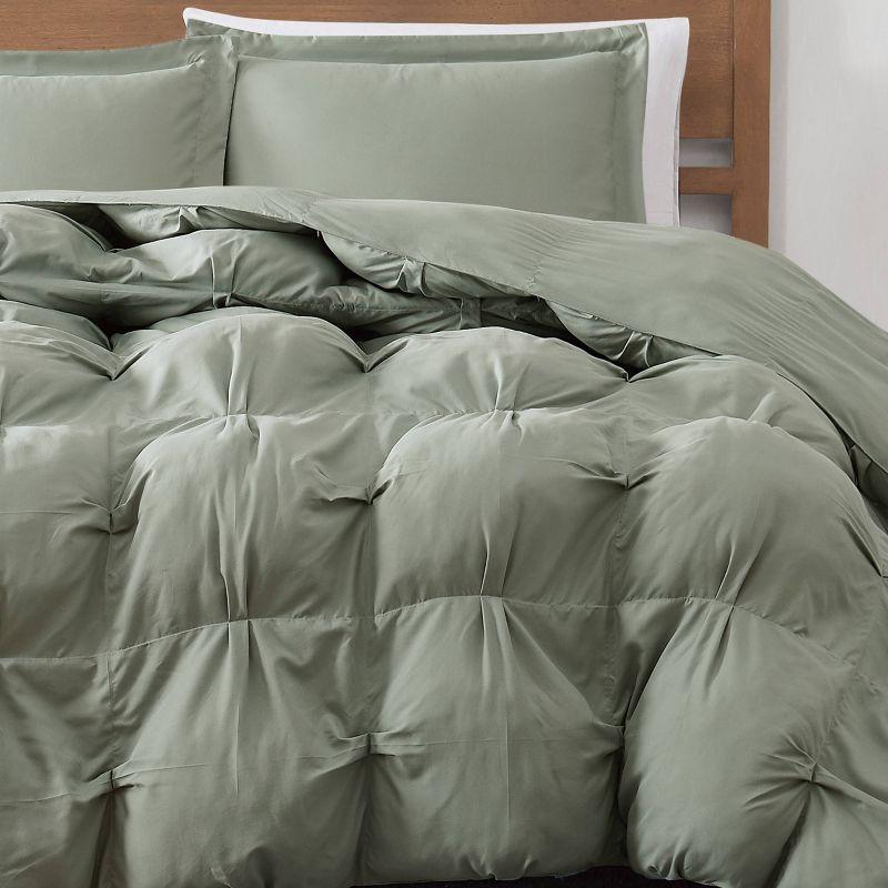 Green Full Microfiber Puffer Comforter Set