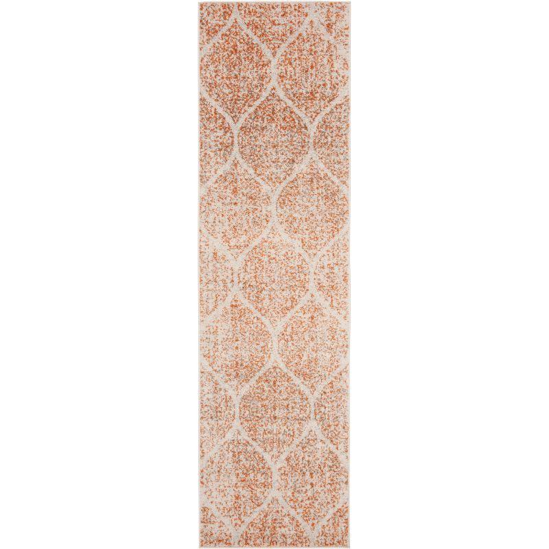 Metro-Mod Cream & Orange Synthetic 27" Easy-Care Area Rug