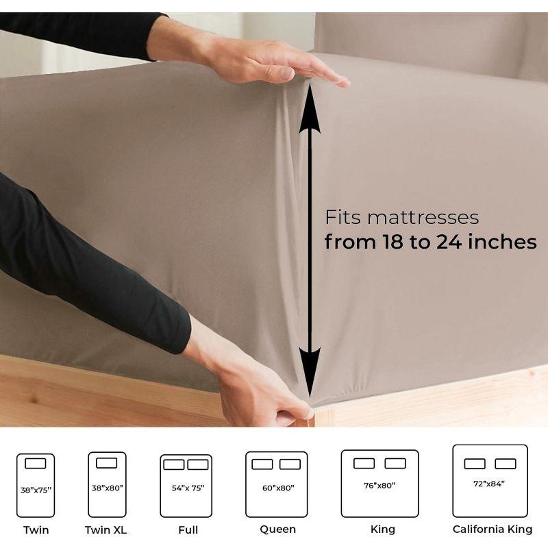 CGK Linens Extra Deep Pocket luxury Sheet Set - Solid Ultra Soft & Cooling Sheet Sets