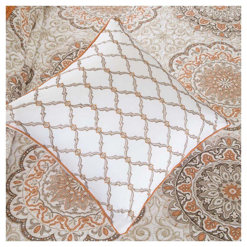 6 Piece Reversible Quilt Set with Throw Pillows