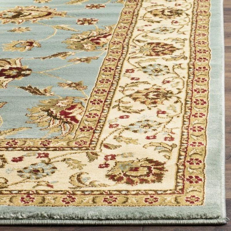 Elegant Blue and Ivory Rectangular Easy-Care Area Rug