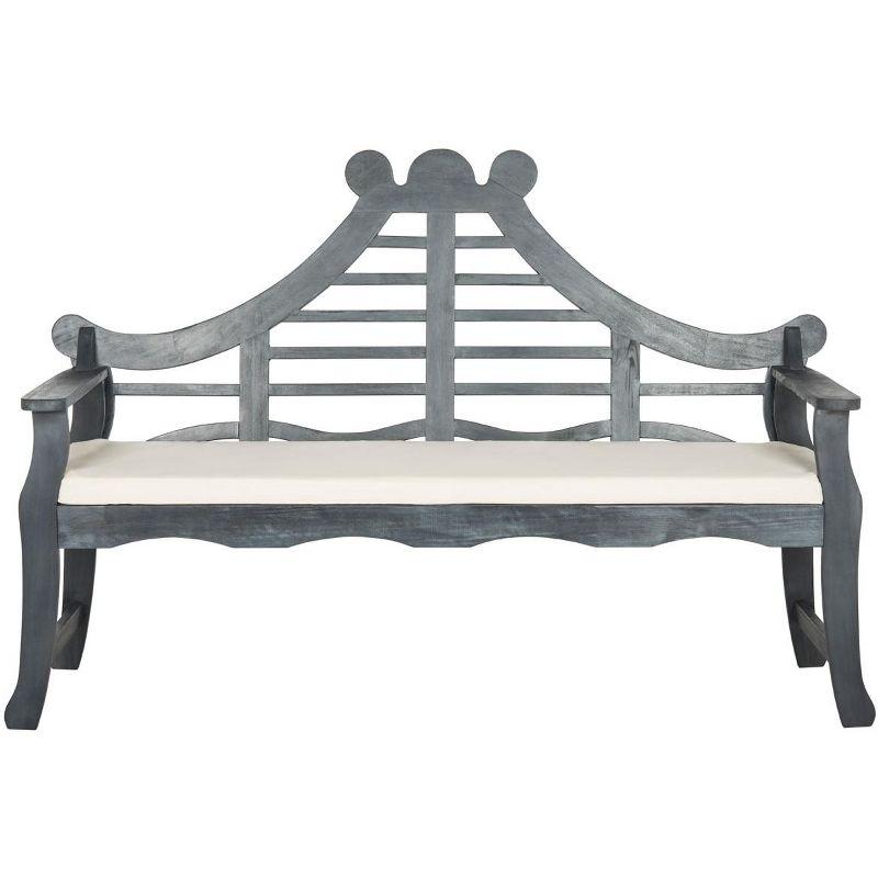 Azusa Ash Gray and Beige Transitional Outdoor Bench