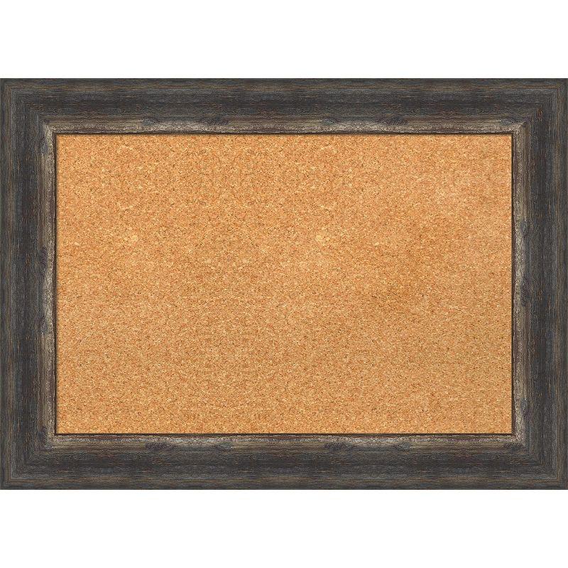 Amanti Art Natural Cork Board Framed Bark Rustic Char Bulletin Board 29 in. x 21 in.