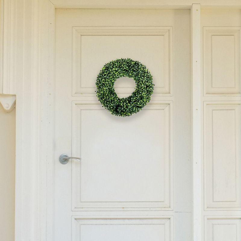 Pure Garden Outdoor/Indoor Artificial Boxwood Wreath