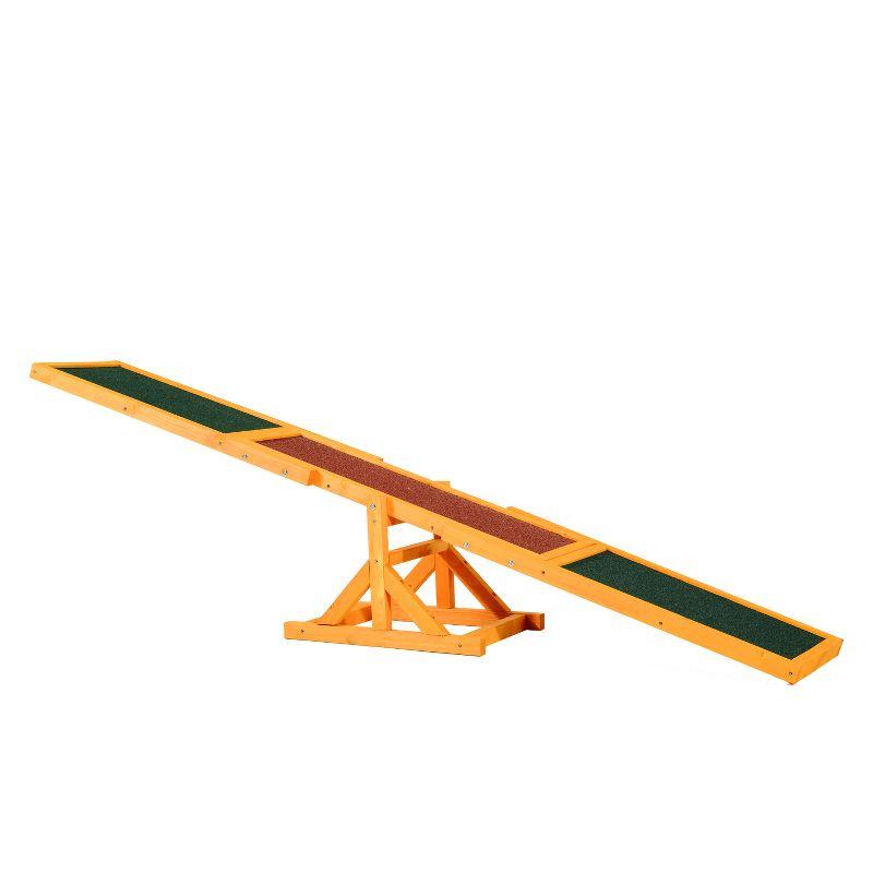 Natural Wood Dog Agility Seesaw with Anti-Slip Surface