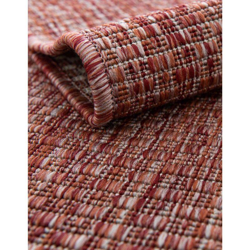 Rust Red Synthetic 4' x 6' Reversible Outdoor Rug