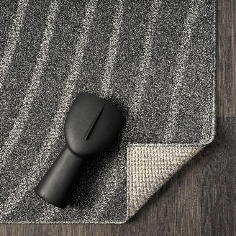 Luxe Weavers Modern Geometric Wave Anthracite 6x9 Area Rug