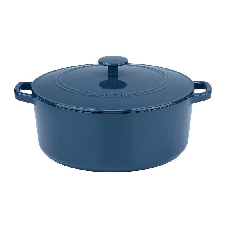 Provencal Blue 7-Quart Enameled Cast Iron Round Casserole with Lid