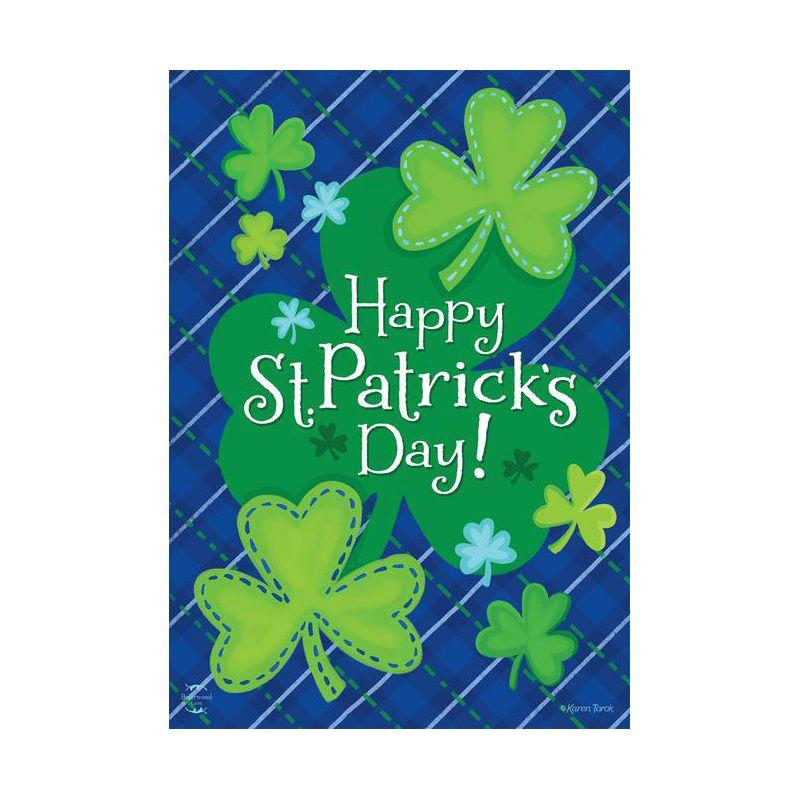 Happy Shamrocks St. Patrick's Day House Flag 40" x 28" Briarwood Lane