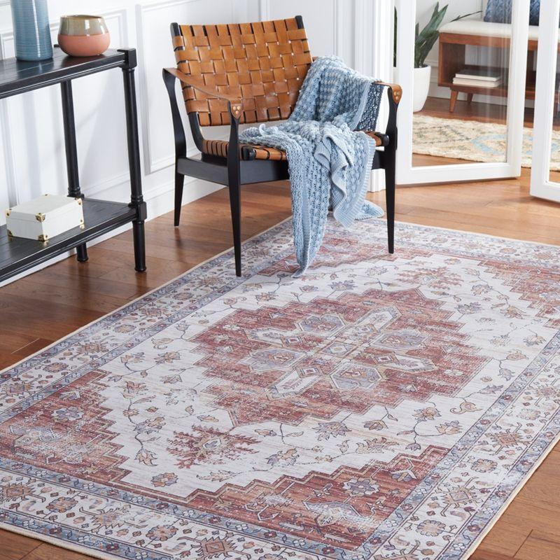 Tucson Vintage Persian TSN109 Power Loomed Machine Washable Skid-Resistant Indoor Area Rug - Ivory/Rust - 8'x10' - Safavieh