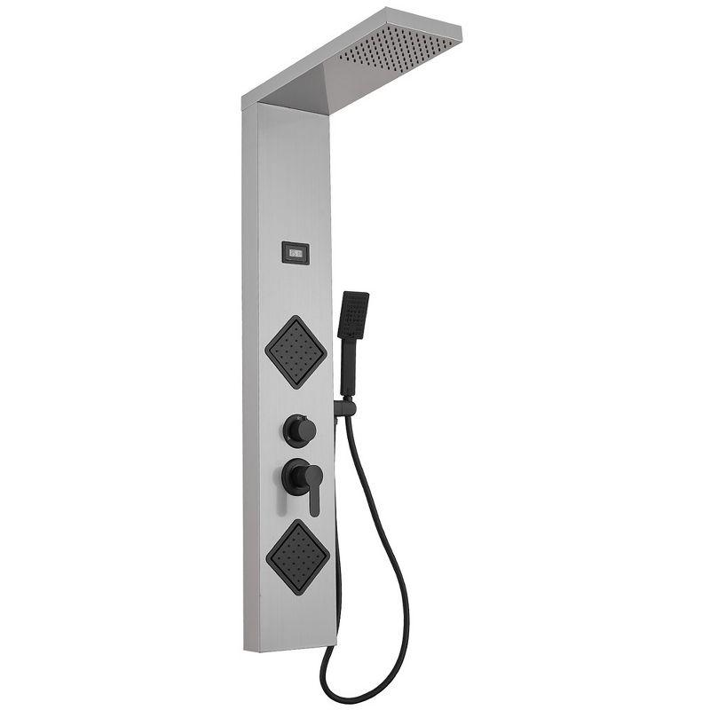 Black Nickel 2-Jet Rainfall Shower Panel System with Handheld Wand