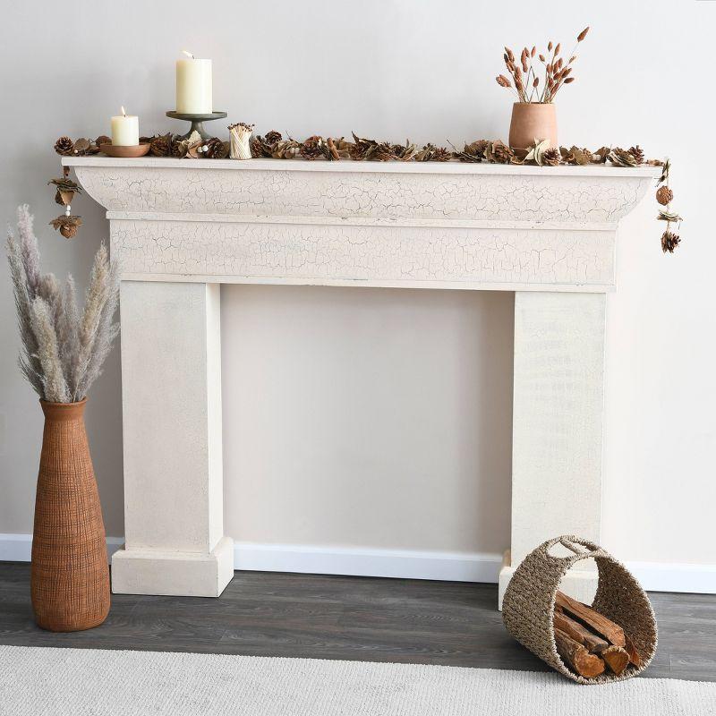Storied Home Monolith Decorative Fireplace Mantel Cream: Fir Wood & MDF, Wall Mount, 49.625"H