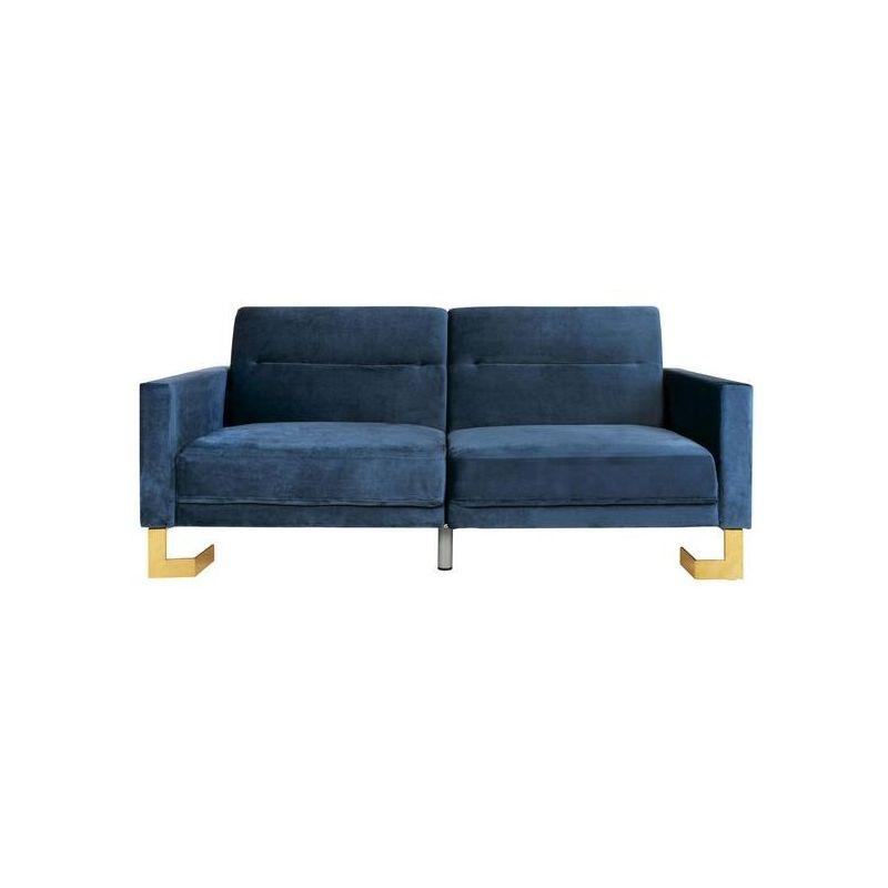 Tribeca Foldable Futon Bed - Navy/Brass - Safavieh