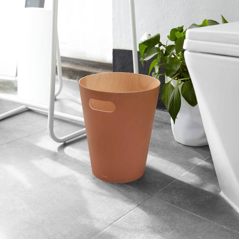 Umbra Woodrow Solid Wood Open Waste Basket - 2 Gallons