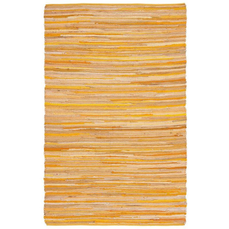 Rag Rug RAR130 Hand Woven Indoor Area Rug - Yellow/Multi - 5'x8' - Safavieh.