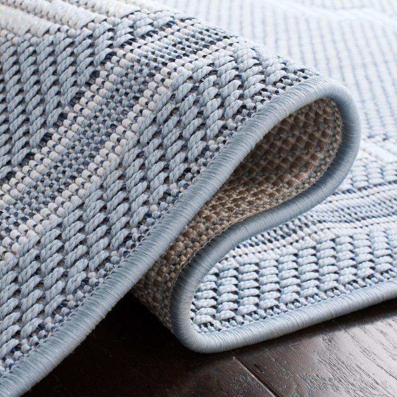 Bermuda BMU810 Power Loomed Indoor/Outdoor Machine Washable Area Rug - Light Blue/Ivory - 5'3"x7'6" - Safavieh