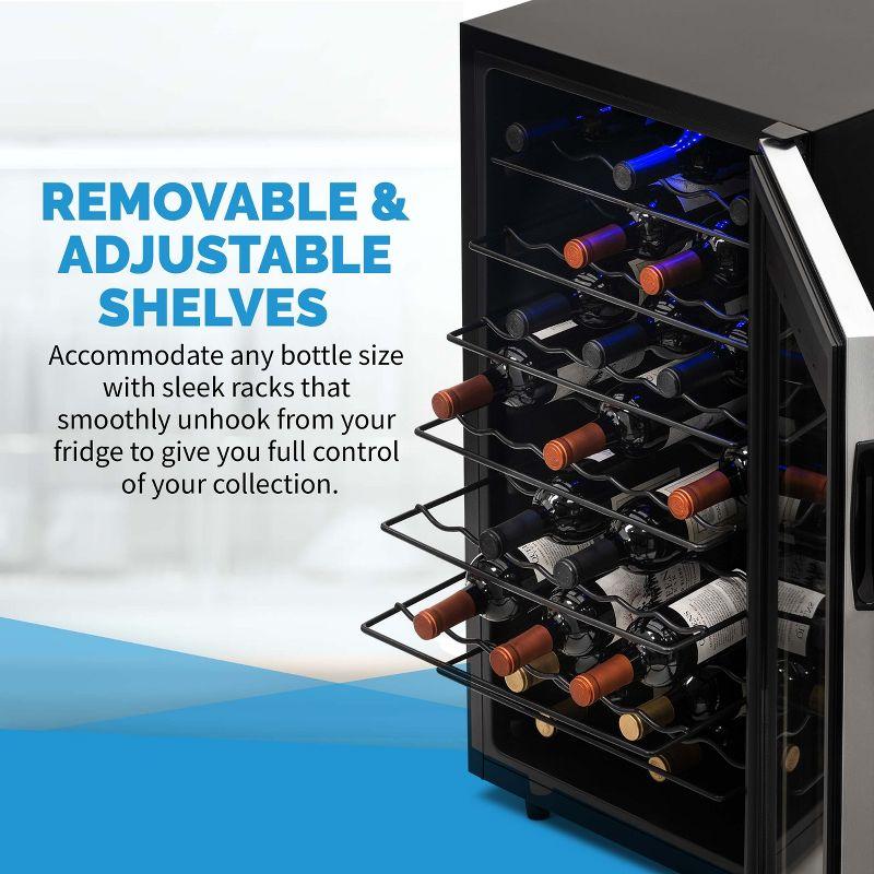 Newair 50 Bottle Freestanding Wine Refrigerator in Stainless Steel with Adjustable Shelves